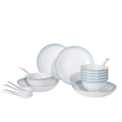 天青之彩骨瓷餐具16头 LPB-LYGC016【LXGWDX4.0】 商品图0