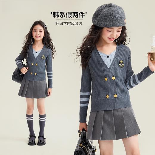 韩系假两件学院针织衫 商品图0