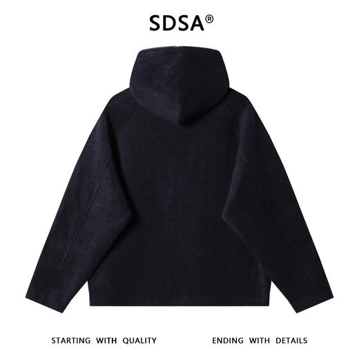 87681SDSA男士秋冬新款痞帅男装简约纯色拉链连帽卫衣宽松时尚情侣上衣 商品图5