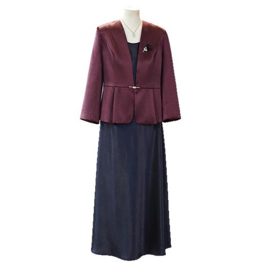 FW 8532时尚两件套妈妈装西装外套无袖连衣裙套装 商品图4