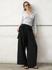 TR她热 时髦通勤 黑色假两件系带围裹松弛百搭休闲西装阔腿裤 商品缩略图3