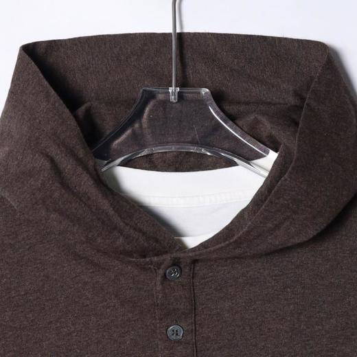 35530SDSA男士秋冬新款痞帅男装简约纯色半纽扣连帽卫衣设计师时尚上衣 商品图2