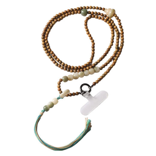 【敦煌檀木斜挎手机链】敦煌福泽原创国风绿檀木 金丝檀菩提新中式斜跨款可背手机挂链绳防摔防丢手机挂饰 商品图9