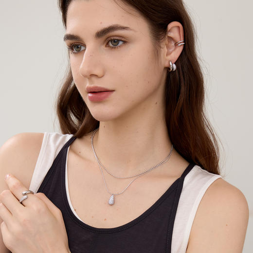 ARSIS｜流光系列 水滴波光双层项链 商品图2