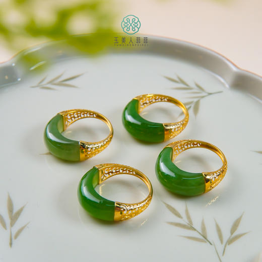 和田玉碧玉戒圈不可调节8*22mm 商品图0