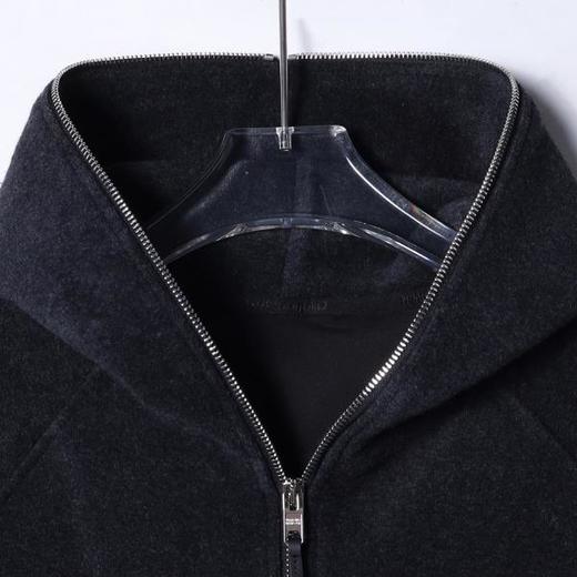 87681SDSA男士秋冬新款痞帅男装简约纯色拉链连帽卫衣宽松时尚情侣上衣 商品图2