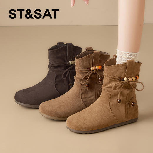 【内增高】星期六舒适圆头中筒堆堆靴SSD4116CFU 商品图2