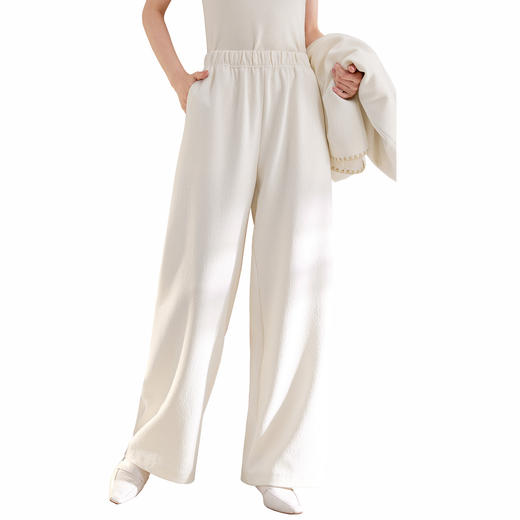 QS秋冬新款羊毛长款显瘦慵懒风女款通勤宽松直筒休闲裤1205 商品图4