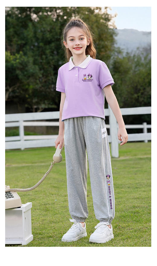 唯品迪士尼女童运动休闲套装-浅紫 商品图3