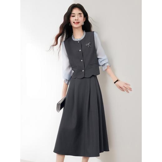 法式假两件上衣套装，拼接外套搭半身裙两件套LJX-857 商品图2