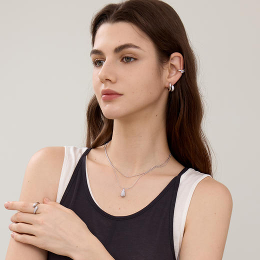ARSIS｜流光系列 流光水滴双层耳圈 商品图1