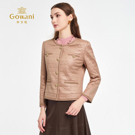 乔万尼新品2025秋菱格设计立体剪裁小香风短款外套ED3B263 商品图1