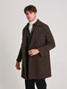 callisto雪茄棕双色斜织纹双排扣大衣 商品缩略图3
