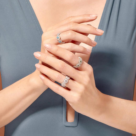 订购4周到｜Tityaravy-Sai-7-银色 花朵 白托帕石 戒指［法国设计师］ 商品图1