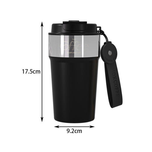 秋冬【陶瓷内胆咖啡杯】316不锈钢保温杯 便携手提简约直饮吸管双饮杯 商品图4