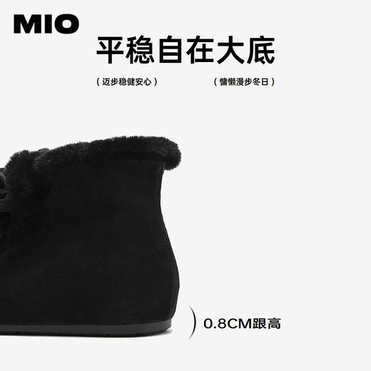 MIO米奥蜜蜂狗雪地靴毛毛加绒黑色保暖短筒可爱女靴M256652915 商品图4