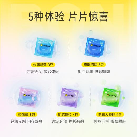 杰士邦超薄避孕套安全套凸点大颗粒玻尿酸进口套套男女用计生成人用品 情趣超薄五合一32只装 商品图2