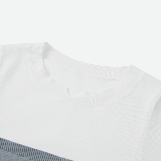 HERLIAN 25秋季新品简约logo装饰假两件长袖打底衫修身上衣 商品图3