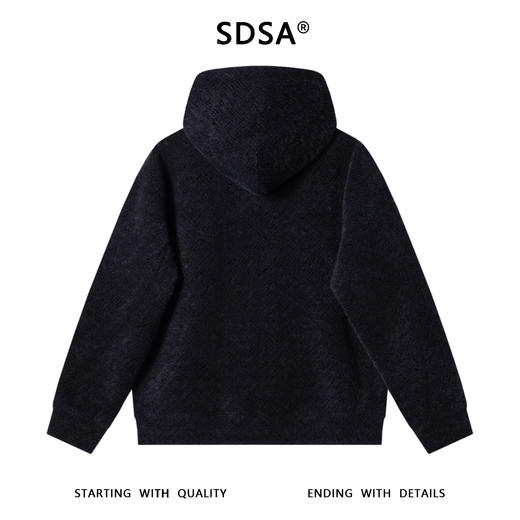 WT254SDSA男士秋冬新款痞帅男装高街时尚暗纹提花拉链连帽开衫卫衣百搭 商品图5