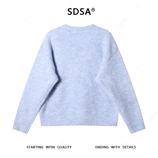 22625SDSA男士秋冬新款痞帅男装极简风宽松圆领针织衫纯色毛衣气质百搭 商品图4