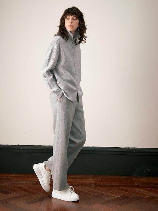 ICB日系秋季通勤职业OL宽松版纯羊毛休闲长裤阔腿裤下装商场同款 商品图4