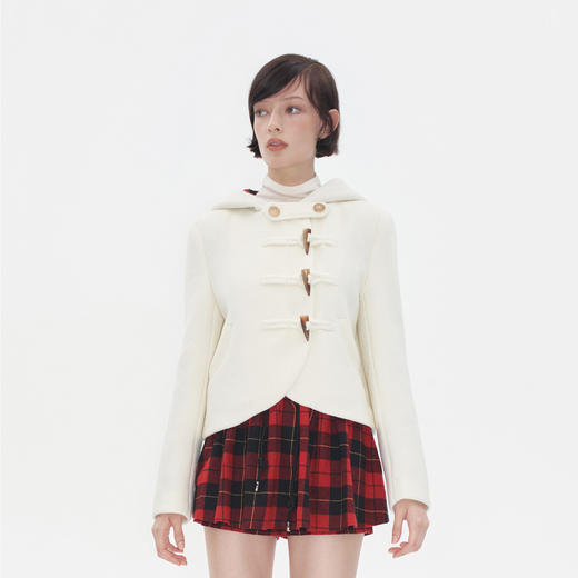 HERLIAN 2025秋季新品女士牛角扣不规则下摆设计短外套 商品图1