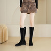 Westory2025年冬季休闲绒面芒果头高靴侧拉链利落膝下高靴S25DQ86011 商品缩略图4