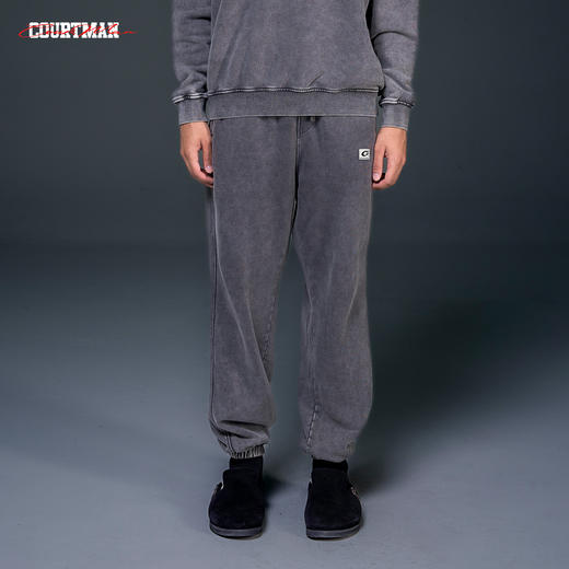 COURTMAN野球帝重磅水洗束脚长裤秋季新款美式复古简约百搭裤子 商品图0