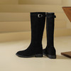Westory2025年冬季休闲绒面芒果头高靴侧拉链利落膝下高靴S25DQ86011 商品缩略图0