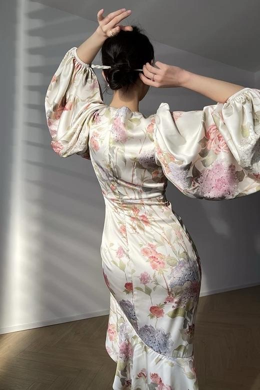 L.Fleuri 法式印花灯笼袖连衣裙 17010 商品图3