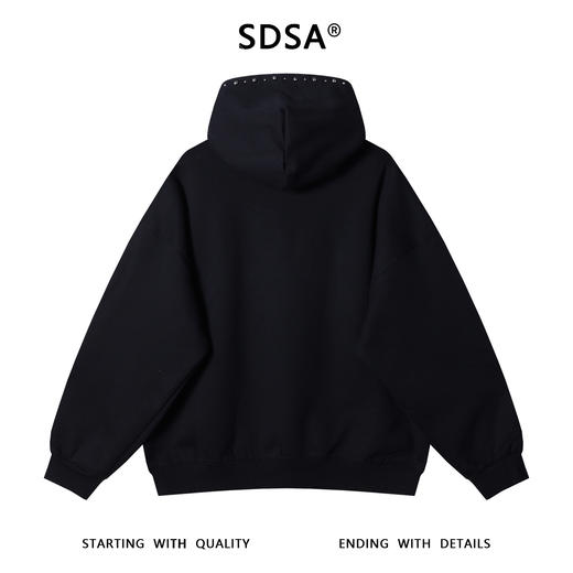 SDSA男士秋冬新款痞帅男装高街显瘦金属钉珠装饰连帽卫衣时尚百搭 商品图4