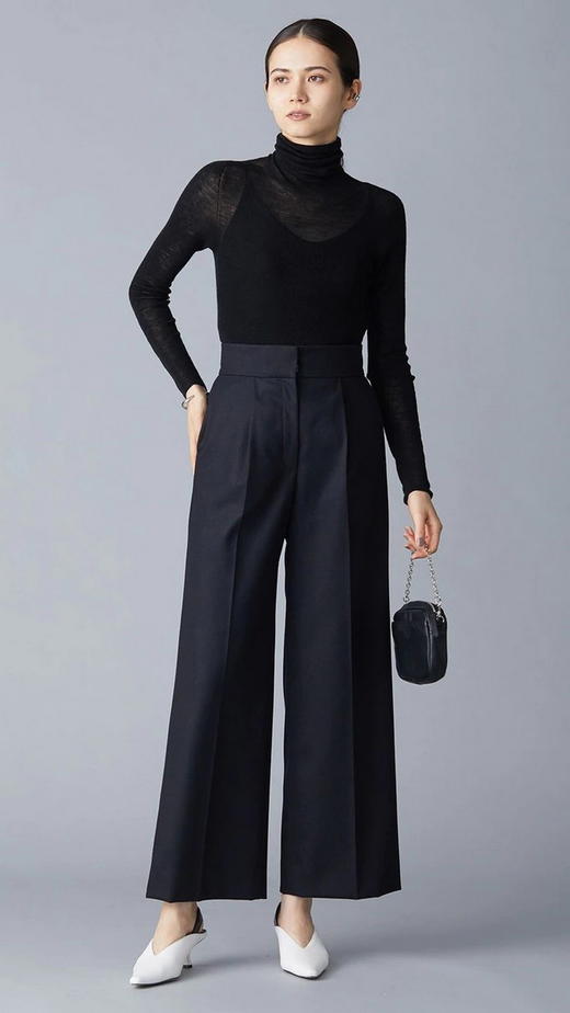 ICB日系春季通勤修身纯羊毛高领套头薄毛衣内搭针织毛衫商场同款 商品图1