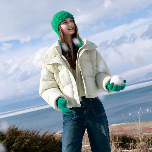 【90白鹅绒】三彩2025冬季新款防水易打理羽绒服短款面包服M 商品图3
