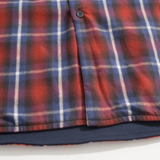 中性款法兰绒格子衬衫外套B00 商品图2