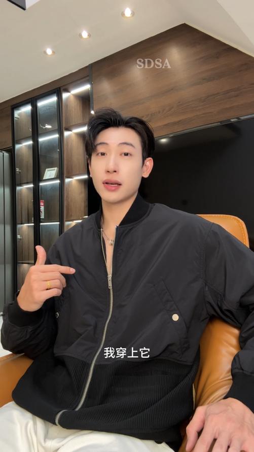 SDSA秋冬新款痞帅男装潮牌拼接棒球领拉链开衫夹克小众设计时尚 商品图0