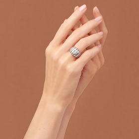 订购4周到｜Tityaravy-Nith-银色 条纹 白托帕石 戒指［法国设计师］