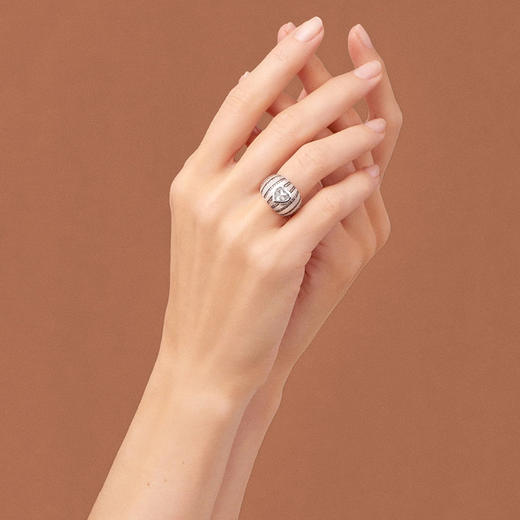 订购4周到｜Tityaravy-Nith-银色 条纹 白托帕石 戒指［法国设计师］ 商品图0