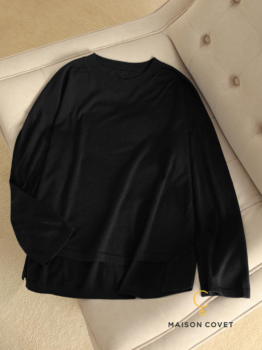 MAISON COVET丝羊绒圆领设计感上衣 商品图5