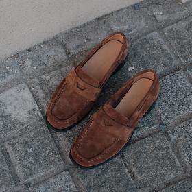 BIUCILI 优雅多色中跟复古百搭基础款粗跟乐福鞋