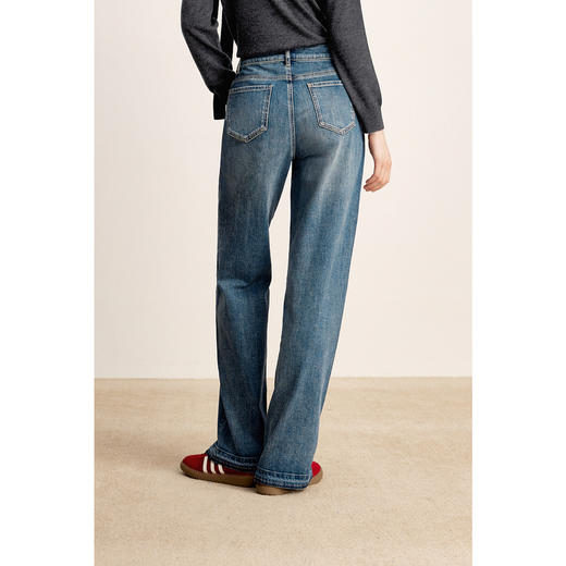 【商场同款】诗凡黎高腰显瘦直筒裤2024冬新款长裤女3FA152561 商品图4