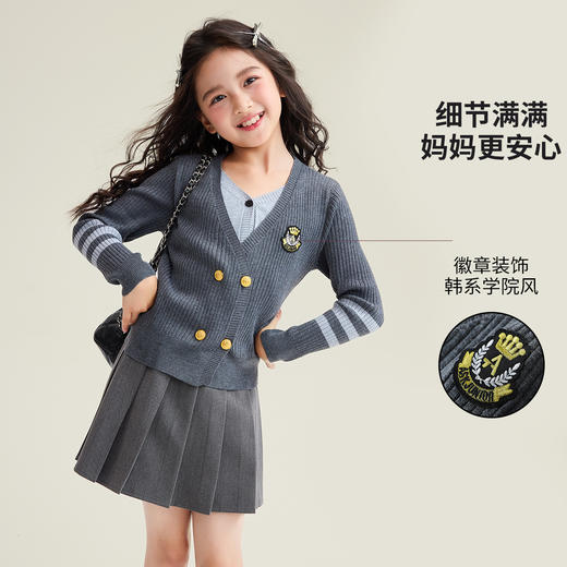 韩系假两件学院针织衫 商品图1