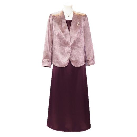 FW 8531中长款两件套连衣裙气质优雅修身妈妈装a字裙 商品图4