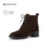 natursun时尚马丁靴女冬季新款百搭粗跟短靴高帮舒适通勤靴子N25524837 商品缩略图1