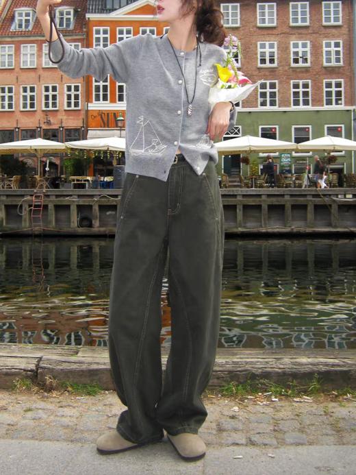 浮生八记/25C112/复古做旧弯刀彩色牛仔裤 商品图4