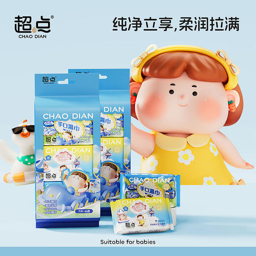 花粉专享【大圆子mini纯水湿巾】到手18包！7抽一包，便携装，①甘油、洋甘菊、芦荟3大植物精华萃取 ②ph值弱酸，6大0添加，入口级洁净防护③7重净化EDI纯水 商品图1