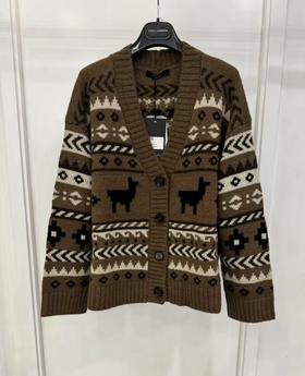 女款V领针织毛衣开衫