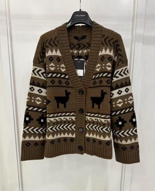 女款V领针织毛衣开衫 商品图0