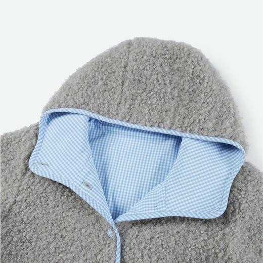 HERLIAN 2025秋季新品女士圈圈毛格纹拼接设计外套 商品图3