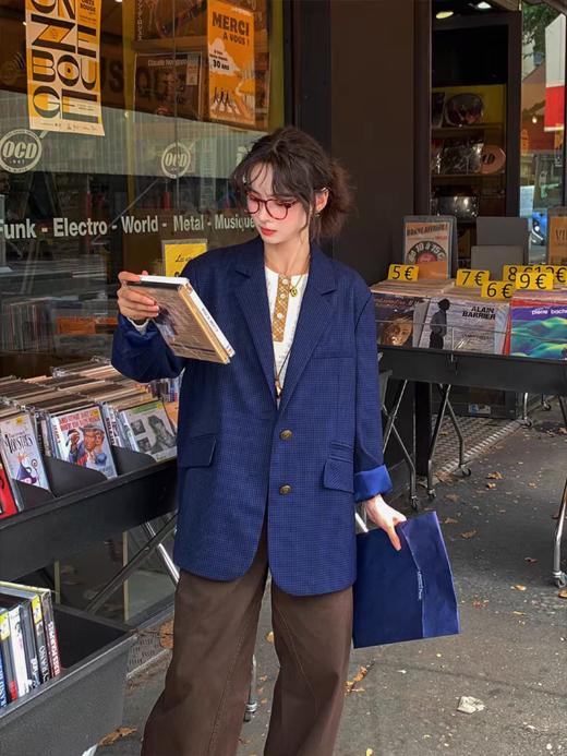 浮生八记/25C149/“90‘s女作家”法式格纹西装外套 商品图2