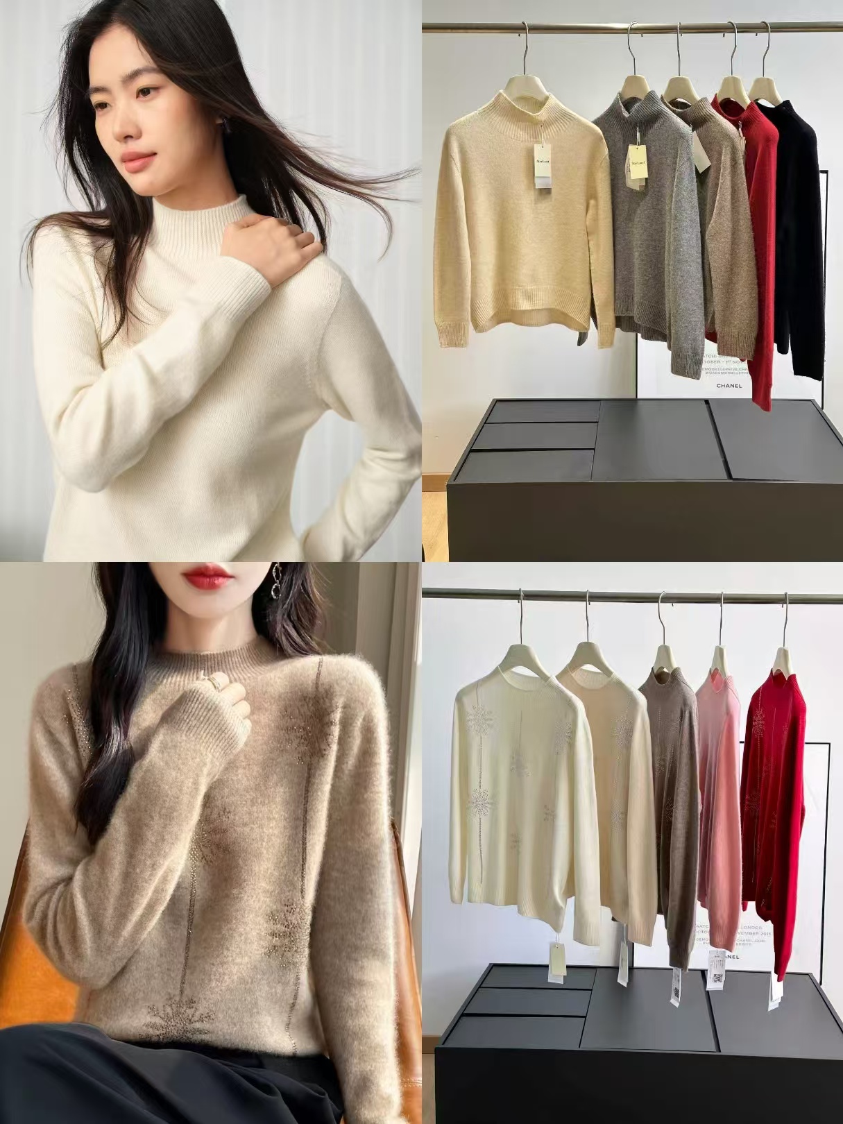 超级好货‼️出口订单~【意大利Marland100%羊毛衫合集】圆领/半高领/烫钻款都有！清完无补 ✅光泽好/杂质少/弹力大/保暖性强，手感无敌好！